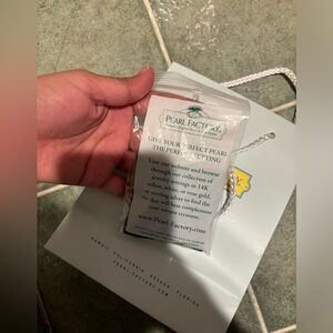 14k gold / pearl necklace charm